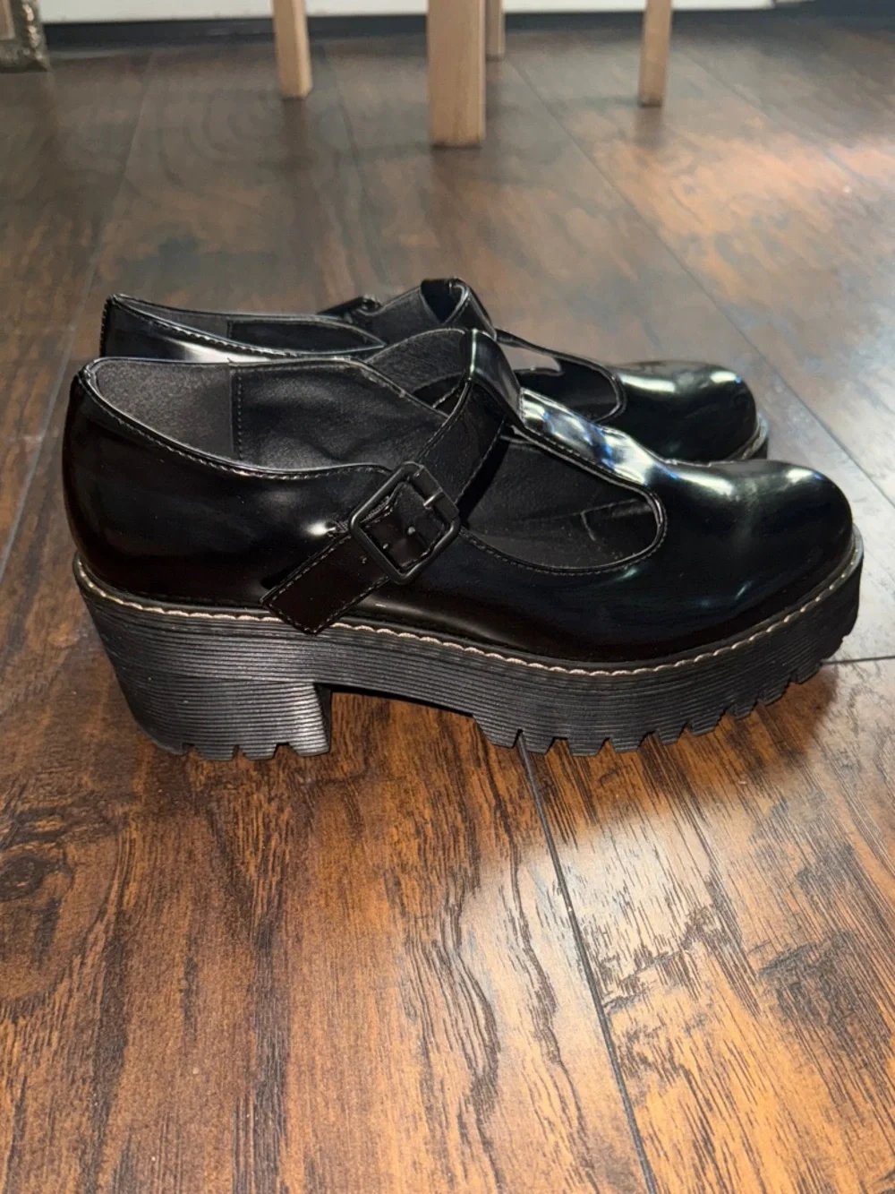 Madden Girl Black Patent Mary Jane Platform Shoes